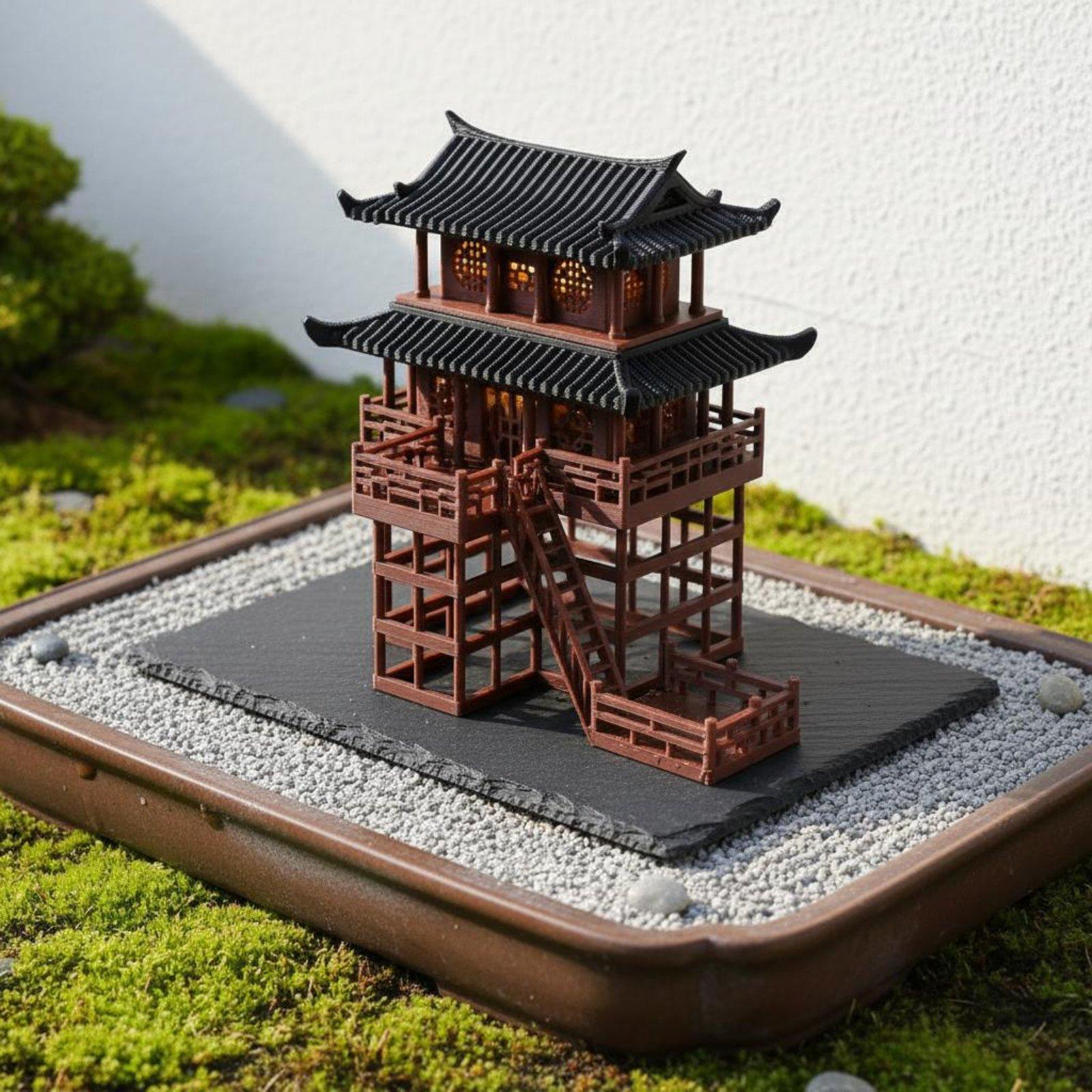 Bonsai Gardening - Настольная пластиковая пагода-бонсай для миниатюрного ландшафта,