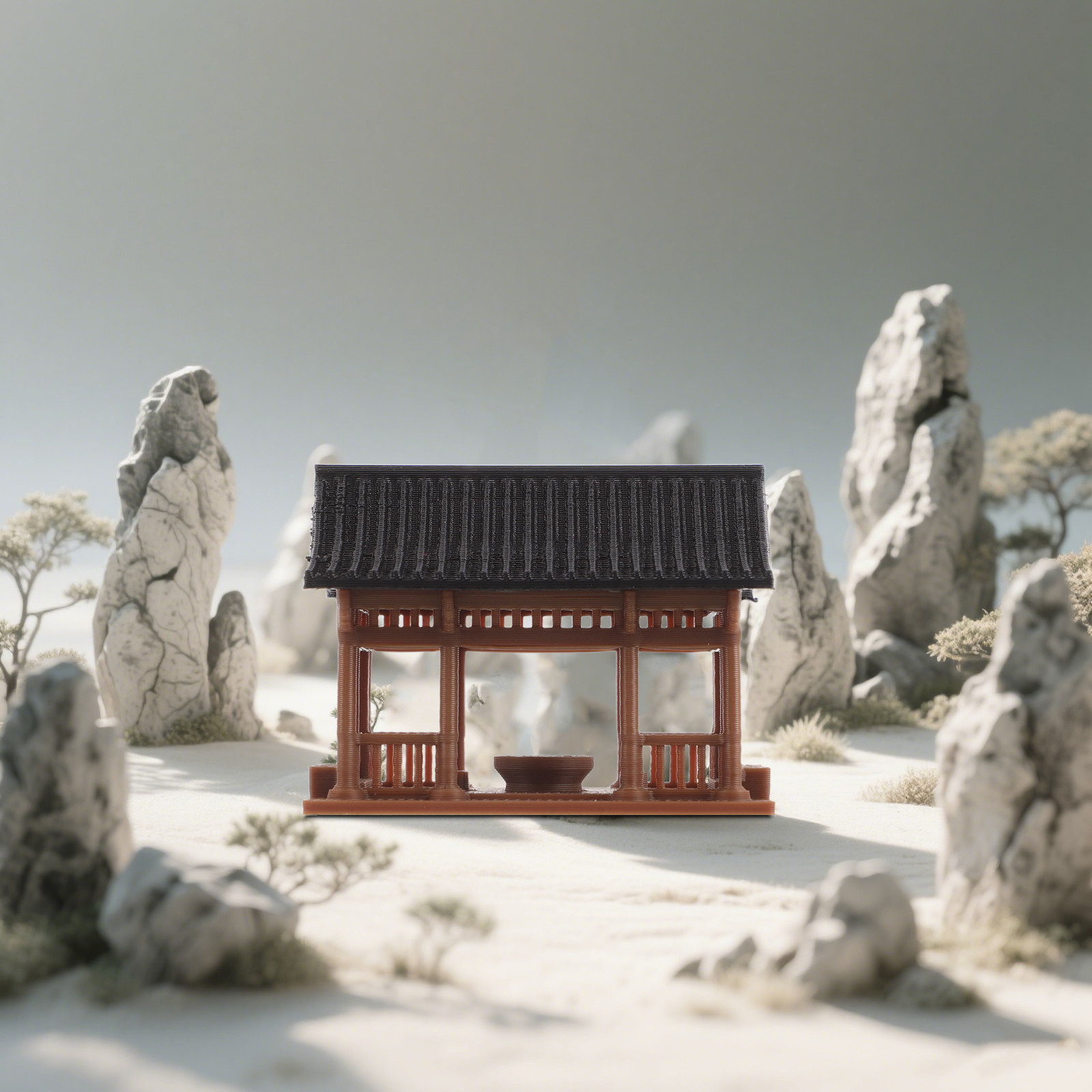 Шестигранный мини-павильон-ста – обзор и цена Bonsai Garden Landscape Design