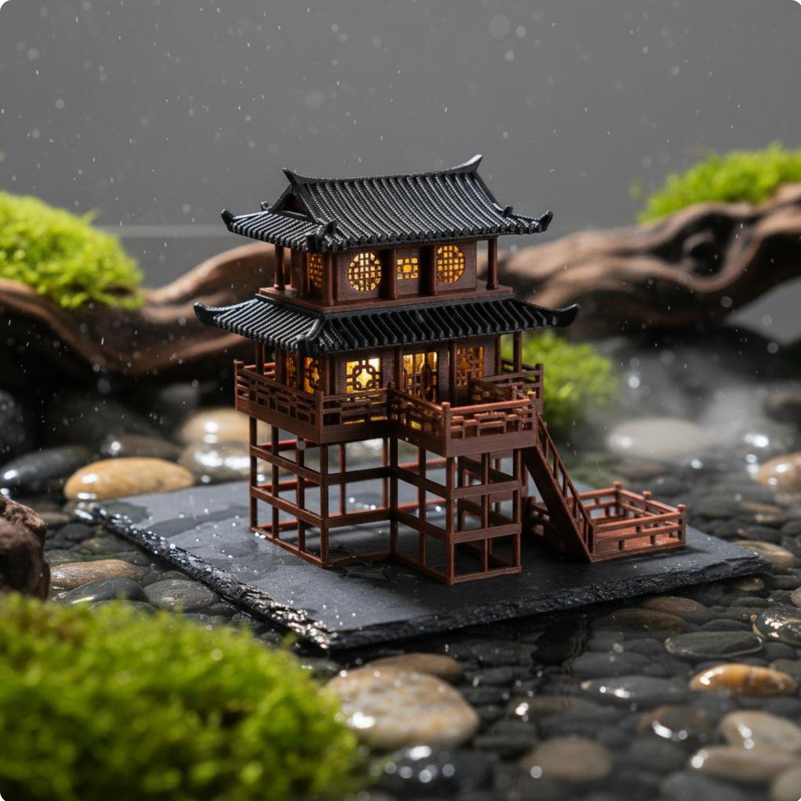 Настольная пластиковая пагода- – обзор и цена Bonsai Gardening